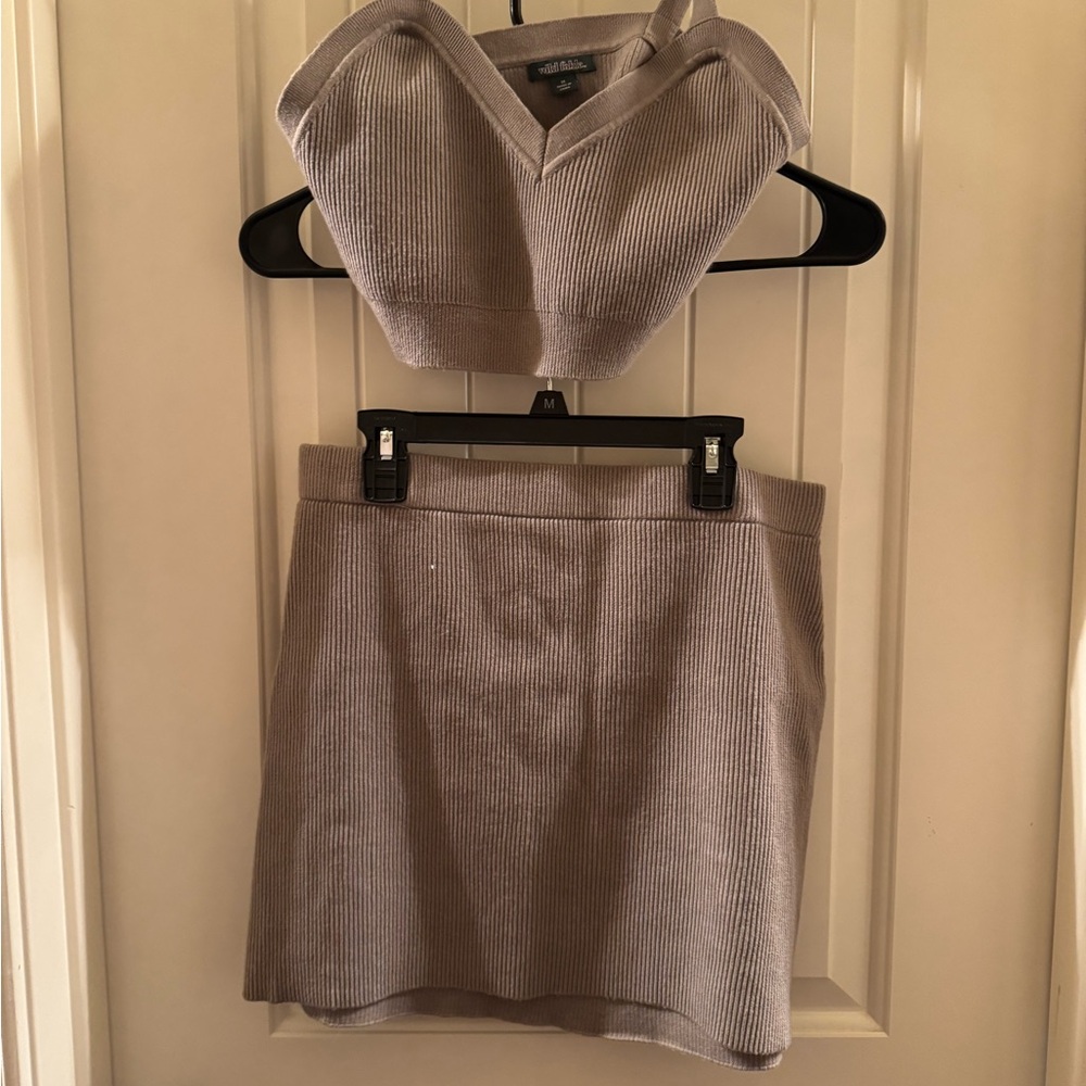 Wild Fable Ribbed Knit Mini Skirt - Taupe